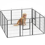 PawHut Dog Pen, 12-Panel Steel Puppy Pen for Large Dogs, 100Hcm, Black