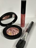 Laura Geller Blush-n-Brighten In Berry 4.5g Brush & Venetian Light Gloss New