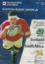 Scotland v South Africa Autumn International 6th December 1997