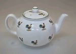 Pristine English Tea Pot Rooster/chicken Ceramic Lidded