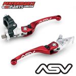 ASV F4 Red Levers Short Brake + Short Clutch Std Perch Honda TRX250 R 1989