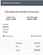 Recreation.gov 2026 Digital Non-Resident Annual Pass USA Aug 11 2026–Aug 31 2027