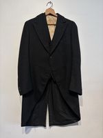 Vtg 30s - 40s Black Wool men Mourning Jacket Formal Cutaway coat Tuxedo W Vest
