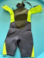 GUL Pro Kids Shortie Wetsuit Size JS Blue/Grey with Lime Green Panels