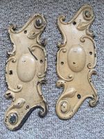 2 Brass Finger Plate Push Door Handle Antique Old Vintage Nouveau Reclaimed