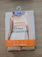 Marks and Spencer Ladies 2 Pack Thermal Camisole Colour Light Camel Size 8