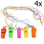4 x PLASTIC WHISTLES sports football referee rugby hockey dog pet