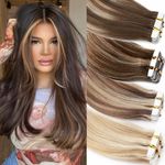 40PCS Thick Russian Skin Weft Tape In Real Remy Human Hair Extensions Full Head