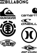 set of surfboard skateboard campervan car van laptop stickers 150 - 200mm