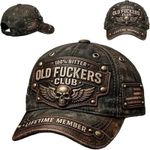 Old F*ckers Club-Vintage Baseball Cap, Adjustable lustige Distressed Hat Printed