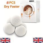 6PCS 5CM Reusable Wool Tumble Dryer Balls Home Natural Laundry Clean Pactical