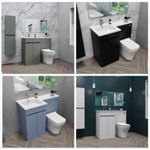 L Shape Vanity Unit WC Unit Toilet Handle Less Designs Colours 1100mm Tall Unit
