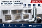 8ft Stainless Steel Commercial Kitchen Extraction Canopy/Hood + Extraction Kit