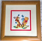 Disney Winnie The Pooh & Tigger Completed Cross Stitch Framed Picture Nursery