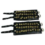 Dancing Ghungroo Leather Pad Pair Three Line Bells Bharatanatyam Accessories