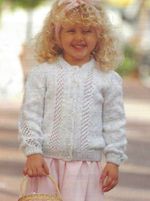 Girls Cardigan Knitting Pattern Lace detail lovely lace panel DK 20-30"  468