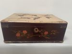 Antique Vintage Wooden Painted Hinged Box With Lid