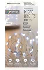 100 LED Wire Lights White Christmas String Micro Bright's Battery With Timer 5M