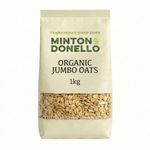 Minton & Donello Organic Jumbo Oat Flakes 6x1kg Bulk Rolled Oats
