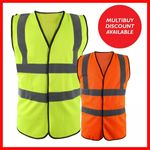 Hi Viz Vest High Vis Safety | YELLOW ORANGE | EN471 Waistcoat Visibility Jacket