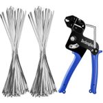 200PCS Metal tie wrap Gun Kit, Stainless Steel Cable Ct03 Zip Tie Tool Kit