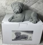 Grey Velveteen velvet  Pug figure ornament decoration Pug lover gift NEW BOXED