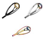 Curved Frame Fishing Rod Tip Replacement Eye Guide Black Rainbow Chrome Various