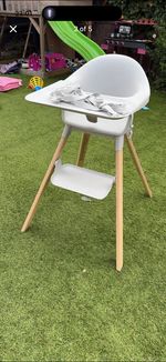 Stokke Clikk High Chair with Harness and Removable Tray - Cloud Grey