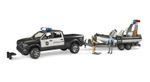 Bruder Power Wagon Police Pick Up Truck RAM 2500 w/ Trailer Boat & Figures Set