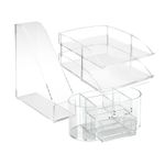 Osco Three Piece Office Set - Acrylic (ASET01), Clear