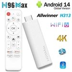 H96 Max Android 14 TV Stick 4K Media Player 2GB RAM 16GB WiFi 6 BT Quad Core