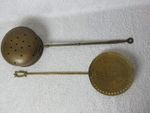 Vintage Brass Bedwarmer and Vintage Brass Sieve, decorative Brass Ware