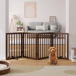 Semiocthome Bamboo Wood Dog Gates and Barriers Indoor, 3-Panel Freestanding Pupp