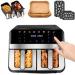 9L Air Fryer Double Basket 2400W 8 Modes Healthy Oil-Free Frying Baking Oven NEW