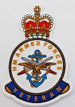HM Armed Forces Veteran Iron-on-sew-on Patch Forces Vet NEW Patriotic 9cm x 12cm