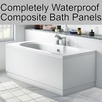 High Gloss White 100% Waterproof Bath Panels (Composite PVC NOT MDF) 15mm Thick