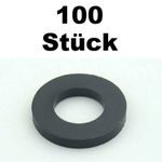 100 x Washers M6 Collarless Black Plastic Adam Hall U Washers