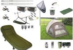  Carp Fishing Set Up Full Kit Rods Reels Alarms Tackle Mat  & Bivvy Bedchair