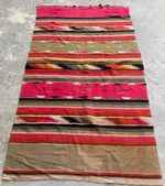Vintage Handmade Turkish Anatolian Traditional Wool Kilim Rug 214x120 cm