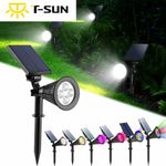 T-SUN Solar Powered LED Spotlight Waterproof Outdoor Garden Yard Spot Lights UK