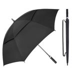 Auto Open Super Large Golf Umbrella 132cm Double Canopy Sun Rain Outdoor Sports