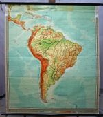 Vintage Map Rollable Poster Wall Chart South America