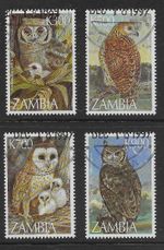 ZAMBIA  1997 OWLS SET USED/CTO WITH FULL GUM (SG 769-772)
