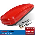 Car Roof Top Box 400 Litre Capacity Dual Side Open Gloss Red 75kg Luggage Travel