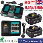 6.0Ah 8.0Ah Charger For Makita 18V Battery Li-Ion BL1860 BL1830 BL1850 BL1840