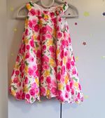 Special Occasion Girls Pink Floral Satin Sleeveless A-Line Dress 18-24 Months