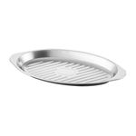 Oval Stainless Steel Baking Pan 31 x 15.7 x 2 cm for Fish Steaming and Roasting