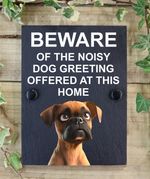 Boxer Personalised Funny  Beware Of The Dog Slate Sign Plaque Pixar Style