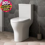 Comfort Height Rimless Close Coupled Toilet WC Soft Close Seat White Ceramic
