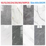 10-50X PVC Marble Tiles Wall Sticker Self-Adhesive Stick Kitchen Bathroom Decor
